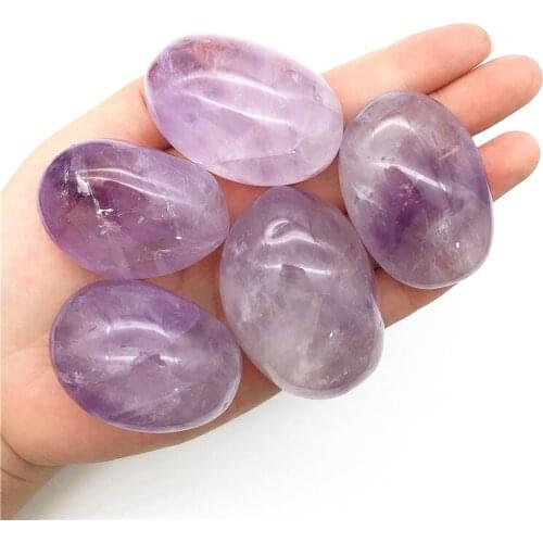 Beautiful 1PC Natural Light Amethyst Crystal Polished Stone Ore Reiki Healing Quartz Rock Decoration Gift Natural Quartz Crystal