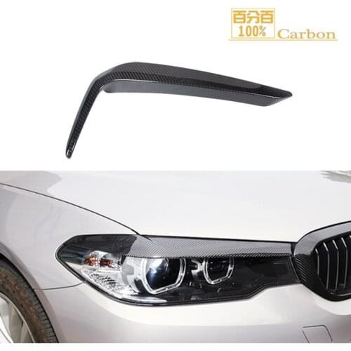 100% Carbon Fiber For 2017 Models BMW 5 Series Front Fog Lamp Eyebrow Eyelid Stick on