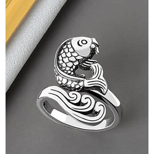 2019Bijoux Fish Ring for Women Christmas Gift Adjustable Open Ring Ladies Viking Jewelry Anillos Steampunk Gift for Men 2020