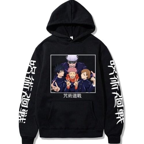 2021 Jujutsu Kaisen Hoodie Casual Hoodies Men and Women Unisex Anime Manga Black Hoodies Tops Clothes
