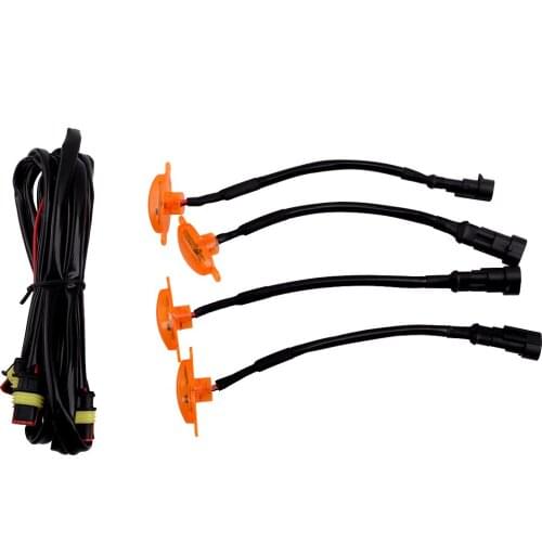 4pcs Car Amber Light Front Grille Grill LED Light DRL Daytime Running Lamp Raptor Style Fit for Jeep Compass 2011-2019 2020 2021