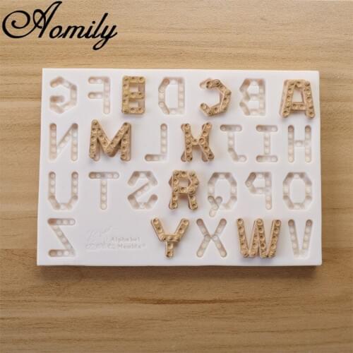 Amoliy Uppercase Mechanical Alphabet Silicone Mold DIY Fondant Chocolate Cake Decoration Accessories Epoxy Clay Mold Resin Mold