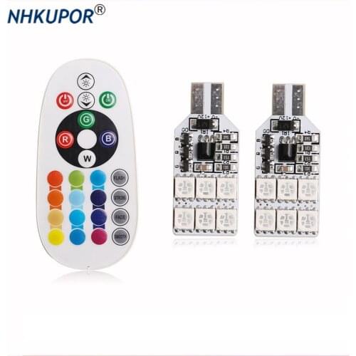 Car Signal Lamp Clearance Light RGB With Remote Control T10-12SMD 5050 Car Width Strobe Lights