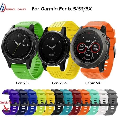 Quick Release Silicone Easy fit Wrist Band Strap 26 22 20MM Watchband for Garmin Fenix 5X 5 5S Plus 3 3 HR Forerunner 935 Watch