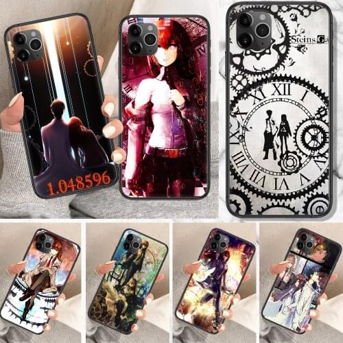 Steins Gate Anime Phone Case For iphone 5 5S SE 2 6 6S 7 8 11 12 Mini Plus X XS XR Pro Max black soft bumper pretty hoesjes art