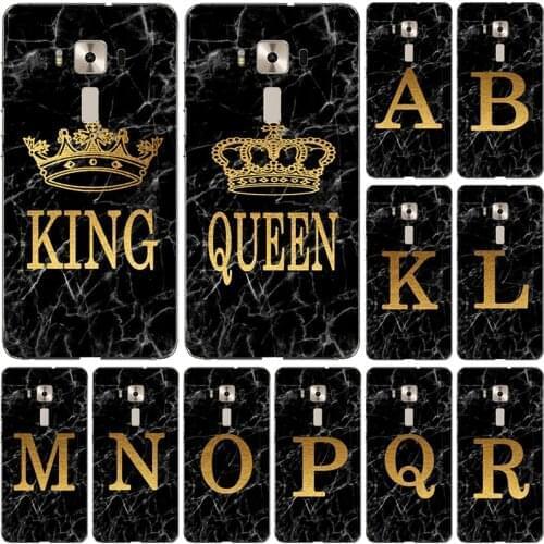 Phone Case For Asus Zenfone 3 ZE520KL Marble Golden alphabet background Soft Print Cover