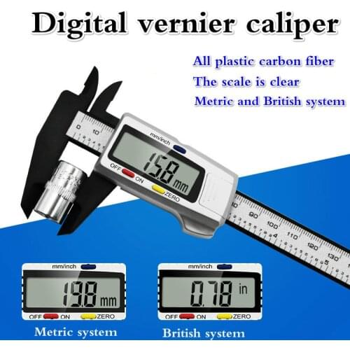Plastic Carbon fibre Digital Caliper 6 inch Electronic Vernier Caliper 150mm Calliper Micrometer Digital Ruler Measuring Tool
