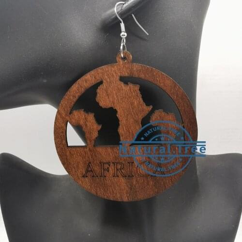 2020 Newest Africa Map Wooden Earrings can mixed 3 colors