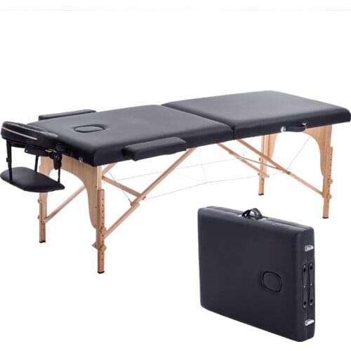 Folding Beauty Bed 185cm length 70cm width Professional Portable Spa Massage Tables Foldable with Bag Salon Furniture Wooden