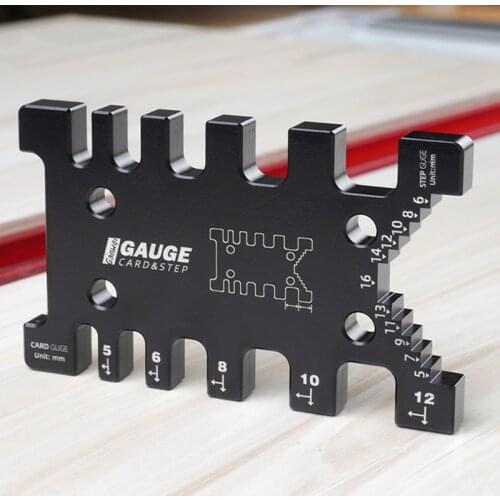 Woodworking Tenon Caliper Metric and Imperial Scale Gauge Measuring Saw Table Pusher Flip-chip Engraving Machine Ruler Tools