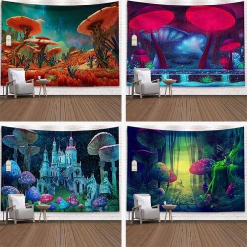 Colorful Mushroom Prints Hippie Tapestry Psychedelic Tapestry Wall Hanging Tapestry Blanket Artist Home Decoration Accessories