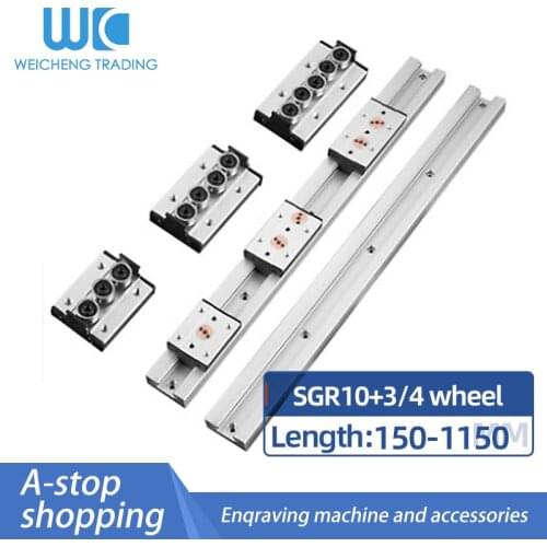 1/2PC Built-in Dual-axis Core Roller Linear Guide SGR10 + SGB10-3/4Wheel Roller Slider Length 1200-2550mm Slide Rail Combination