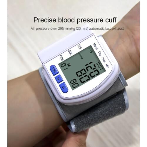 Medical Digital LCD Automatic Wrist Blood Pressure Monitor Bp Tonometer Meter Wrist Sphygmomanometer Tansiyon Aleti Tensiometer