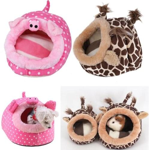 Cute Pet Hamster Cage Pet Nest Guinea Pig House Chinchillas Squirrel Bed Nest Mini Animals Pink Leopard Pet Supplies