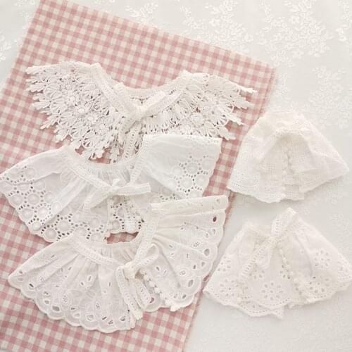 Cute Lace Pure Cotton Baby Bibs Girls Fake Collar Shawl Saliva Towel Embroidery Lace Children Accessories Spring And Summer New