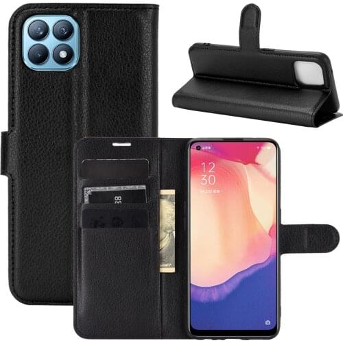 Fashion Wallet PU Leather Case Cover For OPPO Reno 4 SE Flip Protective Phone Back Shell With Card Holders
