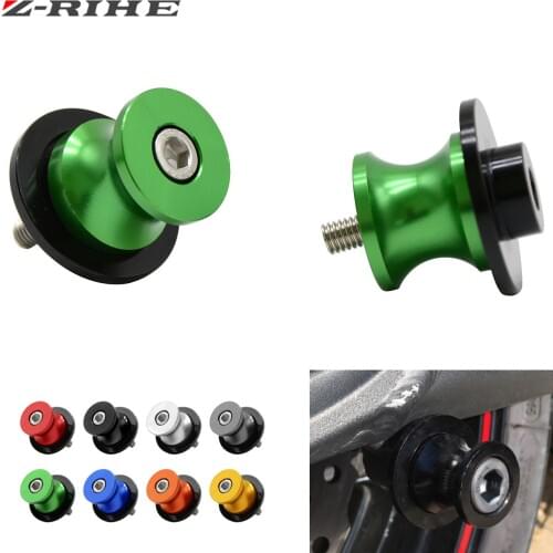 Motorcycle CNC Swingarm Sliders Spools Green For KAWASAKI Ninja ZX6R ZX7R ZX9R ZX10R ZX12R ZX14R Z1000 Z750 ZZR600 ZRX1100