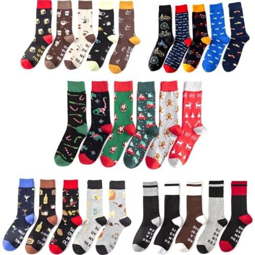 Men Graphic Socks Cotton Big Size Novelty Happy Funny Tube Socks Mens Socks High Quality Breathable Cotton Casual Socks EU41-46