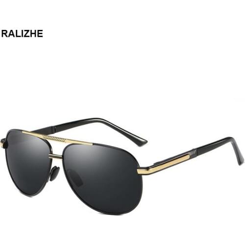 2019 Brand Designer Polarized Pilot Luxury Alloy Sunglasses Men Goggle Retro Gold Black Sun Glasses For Male Driving UV400 Lens