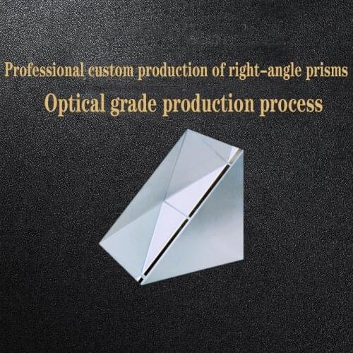Optical Glass Right Angle Reflecting 80X80X80MM Triangular Prism Right Angle External Reflecting Prism Inclined Plane Coated