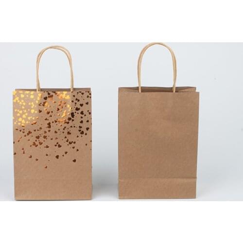 Bronzing Gift Bags Bags with Handle Love stars Festival Party Gift Packaging Bag Wedding Party Favor Boxes Tote Case