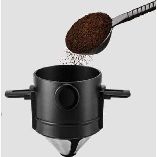 1Pcs Foldable Portable Coffee Filter Reusable Stainless Steel Paperless Pour Over Coffee Dripper Maker Drip Espresso Tea Holder