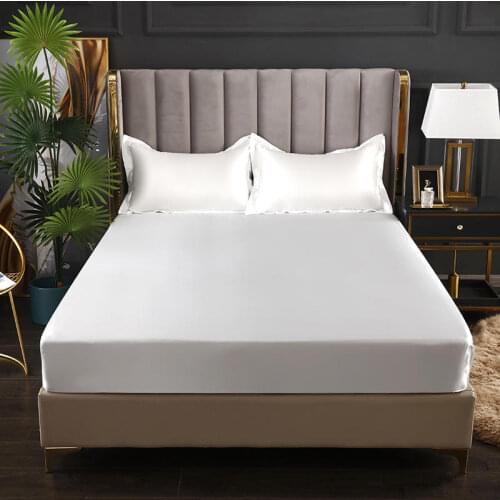 Fitted Sheet with Elastic Queen/King Size Jacquard Bed Cover White Color Bed Sheet For Double Bed sabanas cama150(No Pillowcase)