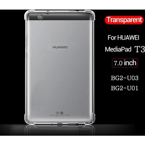 Shockproof silicone case for Huawei MediaPad T3 7.0 3G BG2-U03 BG2-U01 transparent rubber back cover flexible bumper
