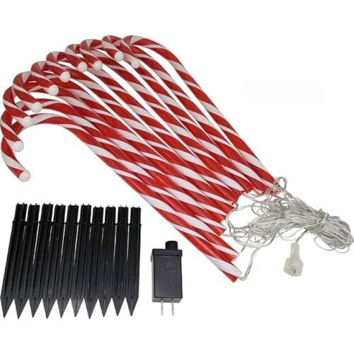 Christmas Candy Cane Pathway Lights Christmas New Year Holiday Lights Outdoor Garden Home Decorations Light Courtyard Lamp