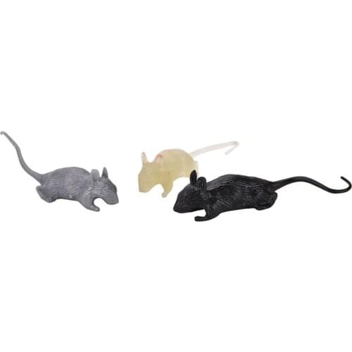 Joke Toy Mock Fake Plastic Mouse Prank Scary Trick Cool Halloween Funny Toy Black White Grey 2 Pcs