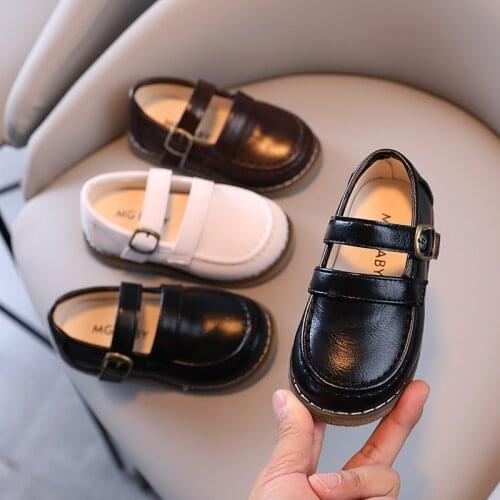 Girl Shoes Children mary jane shoes Brown kids moccasins Black Anti-Slippery Party Leather Shoes baby girl shoes kid dress shoes