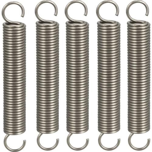 UXCELL 5pcs Extended Compressed Springs Wire Diameter Stainless Steel Small Dual Hook Tension Spring for Marine Electronics