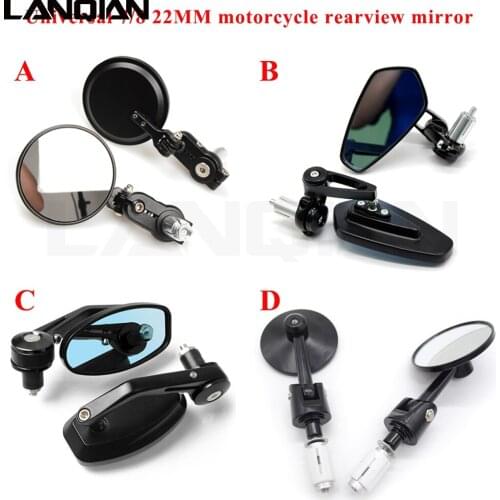 Motorcycle 7/8" Bar End Side Rearview Mirror Universal Motorbike Handlebar Rear View Mirrors For BMW S1000R F700GS F650GS F800GS
