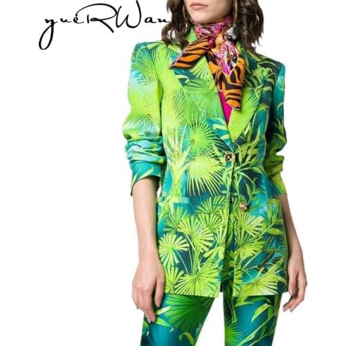 Yuerwang Women coat Blazer long women print Blazer Suit Red Green coat new jacket Plus Size Women Blazer and Jacket 2021 outwear