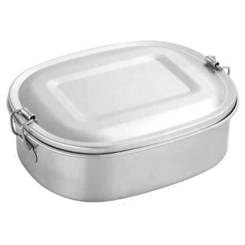 304 Stainless Steel Square Lunch Box Bento Food Picnic Container Snack Breakfast