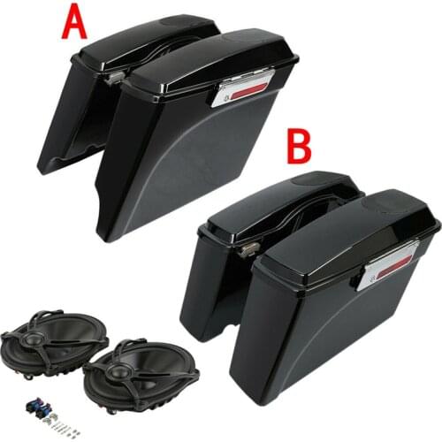 Motorcycle Hard 5" Extended Saddlebag 5x7" Speaker Lid For Harley Touring Model Electra Street Road Glide Road King 1994-2013 12