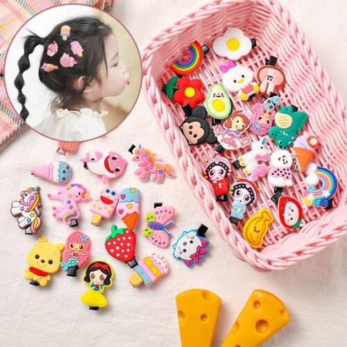10pcs Kids Hair Accessories Baby Girl Hair Clip Cute Cartoon Ice Cream Hair Clips Kids Barrettes Lovely Hairpins Headband