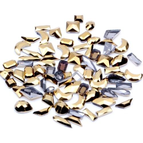 20pcs Aurum Nail Flatback Rhinestone Super-Flash Trapezoidal Rectangular Square Transparent Water Drill Used With Color