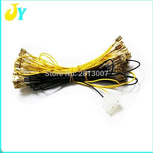 30 Terminal Arcade Push Button Led Light Cable Wire Harness To PC Power Supply 12V bulb series signal wire 1