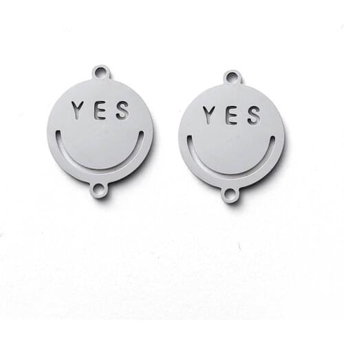 Round YES Stainless Steel Connectors Jewelry Component Diy Bracelet Findings Accessories 30 Pcs/lot