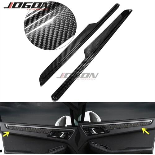100% Real Carbon Fiber For Porsche Macan 2014 2015 2016 2017 2018 Car Interior Front Rear Door Handle Panel Cover Trim 4PCS