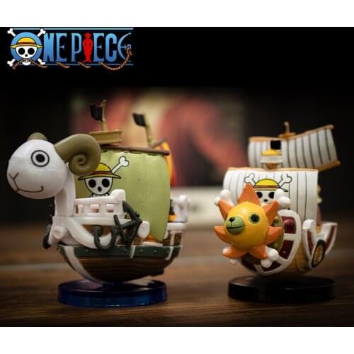 Anime One Piece Cute Mini Boat Action Figure Model Going Merry Thousand Sunny Display Ship Luffy The Straw Hat Pirates Gift Toys