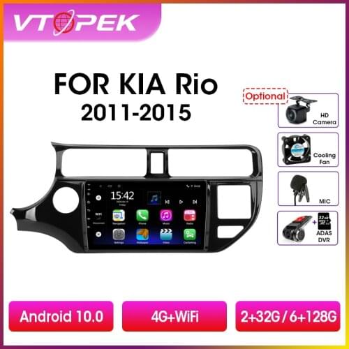 Vtopek 9" 4G+WiFi DSP 2din Android 9.0 Car Radio Multimedia Video Player Navigation GPS For KIA RIO K3 PRIDE 2011-2017 Head Unit