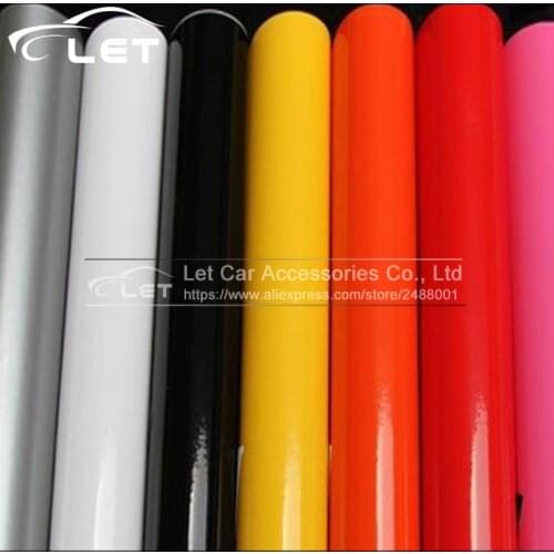 Car styling Bright Glossy Vinyl Car Decal Wrap Sticker Black White Gloss Film Wrap Retail For HOOD Roof Motorcycle Scooter