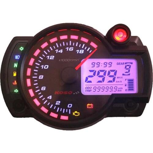 FREE SHIPPING 18000rpm 7 Color Modern RX2N Similar LCD Digital Motorcycle Odometer Speedometer Adjustable KOSO MAX 299KM/H Meter