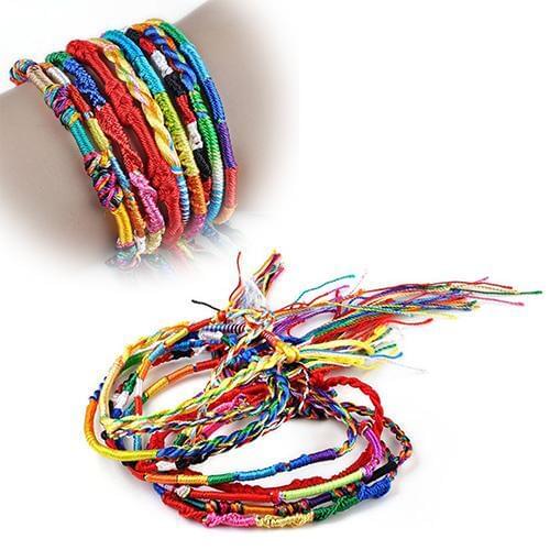 20Pcs Multi Color Braid Strands Bracelets Friendship Cords Handmade Bracelet Gift For Womans Accesories
