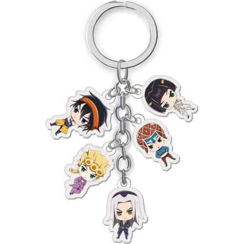 Anime JOJO Bizarre Adventure Keychain Acrylic Figure Kujo Jotaro Kira Yoshikage Caesar Pendent Collection Gift