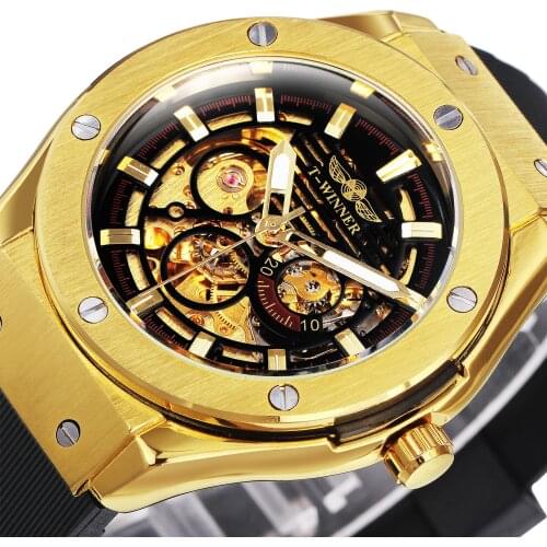 WINNER Watches Mens 2020 Automatic Mechanical Skeleton Watch Men Luxury Top Brand Wristwatch Glow Male Clock montre homme luxe