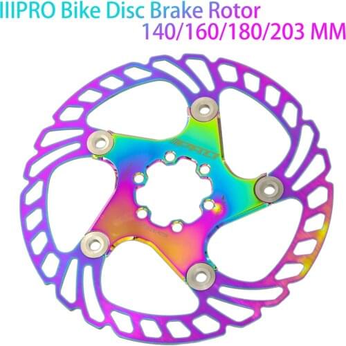 Colorful Bicycle Brake Cooling Disc Floating Ice Rotor CNC MTB Gravel Road Bike 140/160/180/203mm Rainbow Rotors