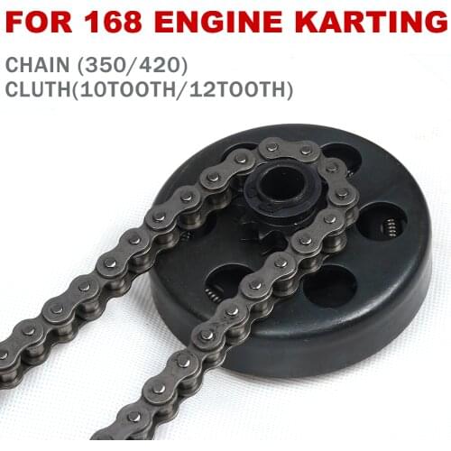 For Go Kart 168 Engine Karting Motorcycle 350 420 Chain 160 124 Links Minibike Key Built Clutch Spare Parts Accessories